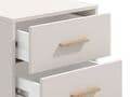 Granada Cashmere and Artisan Oak Effect Bedside Table with 3 Drawers - UK Luxury Furniture